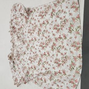 Large Blouse with Pink and Green Floral